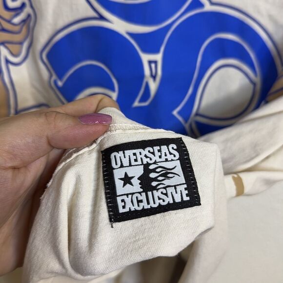 NEW-Hellstar- Yoga school of enlightenment- cream and blue- men's size large - Picture 10 of 10